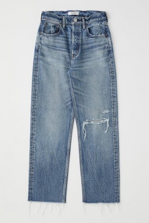 Dámské Džíny Moussy Vintage Esplen Široké Cropped Rovný Blankyt | PLY3960UD