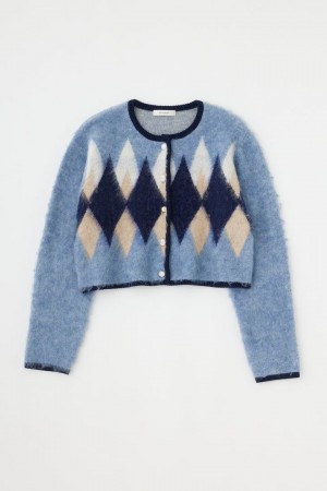 Dámské Kardigan Moussy Argyle Shaggy Blankyt | FPK9713YC