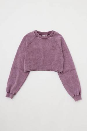 Dámské Mikiny Moussy Garment Dye Cut Off Růžové | WPS608ZM