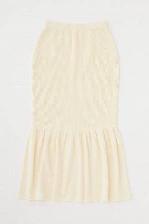 Dámské Sukně Moussy Switching Rib Knit Bílé | KBE124DF