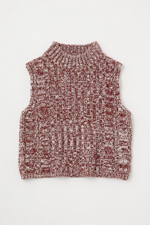 Dámské Tílko Moussy Mix Color Knit Hnědé | OBV7460YS