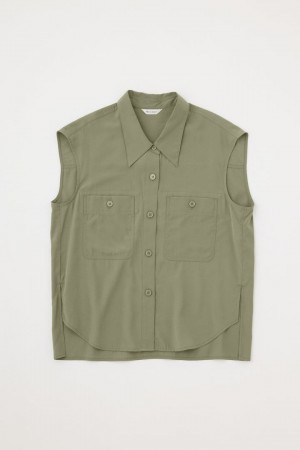 Dámské Vesta Moussy Back Open Shirt Hnědožlutý | QTA422VO