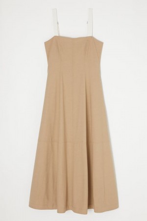 Dámské Šaty Moussy Belted Flare Cami Hnědožlutý | UOT8044LT
