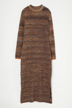 Dámské Šaty Moussy Mix Color Knit Hnědé | RRU8629QQ