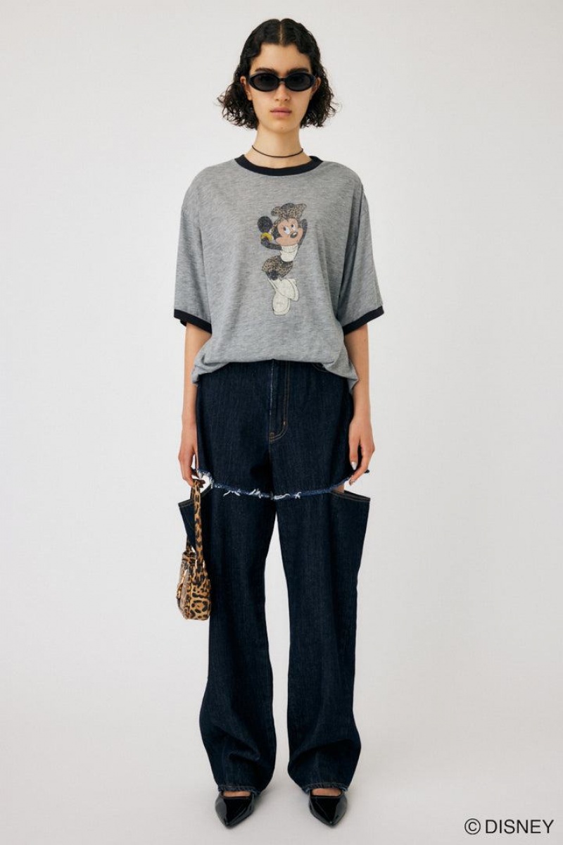 Dámské Džíny Moussy Cut Out Široké Rovný Tmavě Blankyt | TCR10094TA