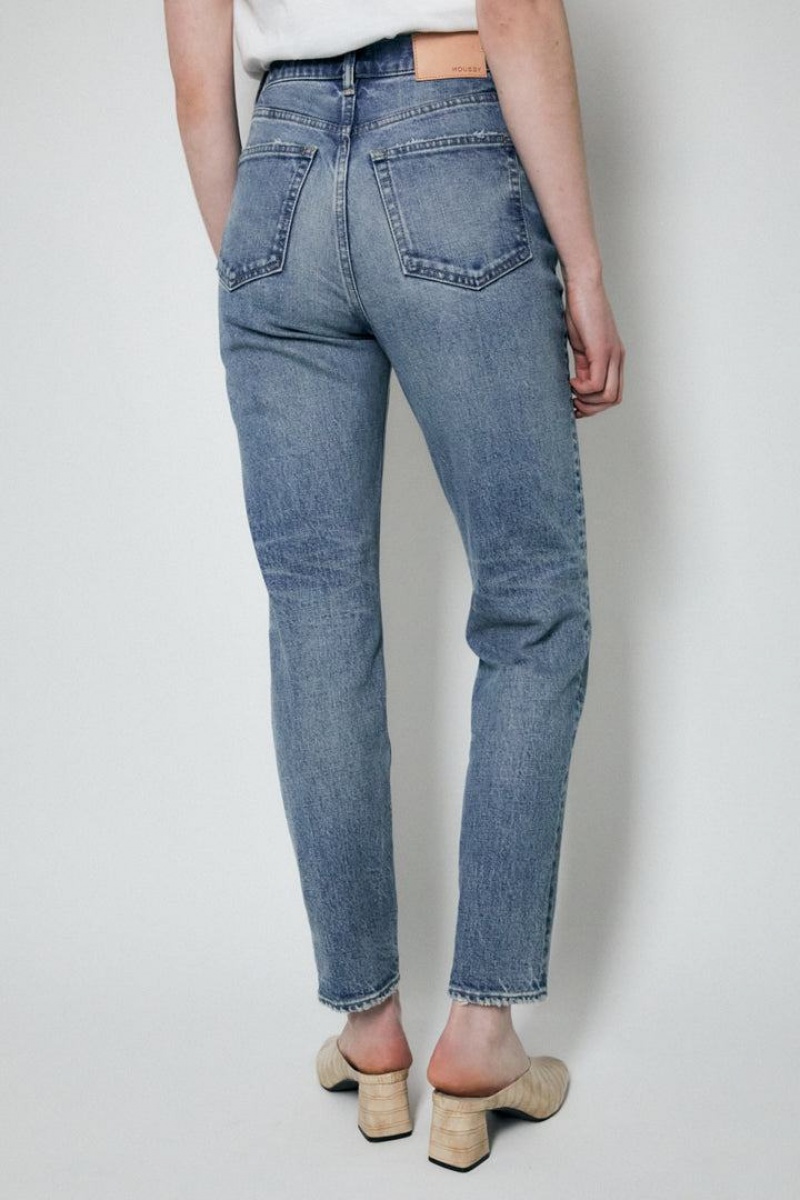 Dámské Džíny Moussy High Rise Ism Hubená Blankyt | CQA7552KJ