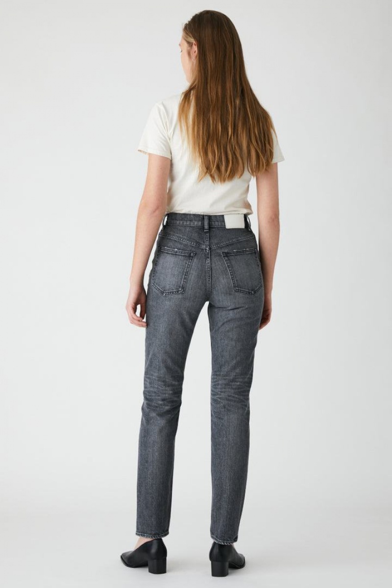 Dámské Džíny Moussy Plain Jeans Rovný Slim Světle Černé | BQQ4215BQ