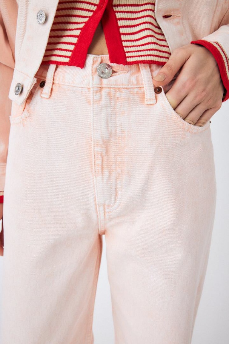 Dámské Džíny Moussy Pop Dye 90s Rovný Světle Oranžové | CDN4838BF