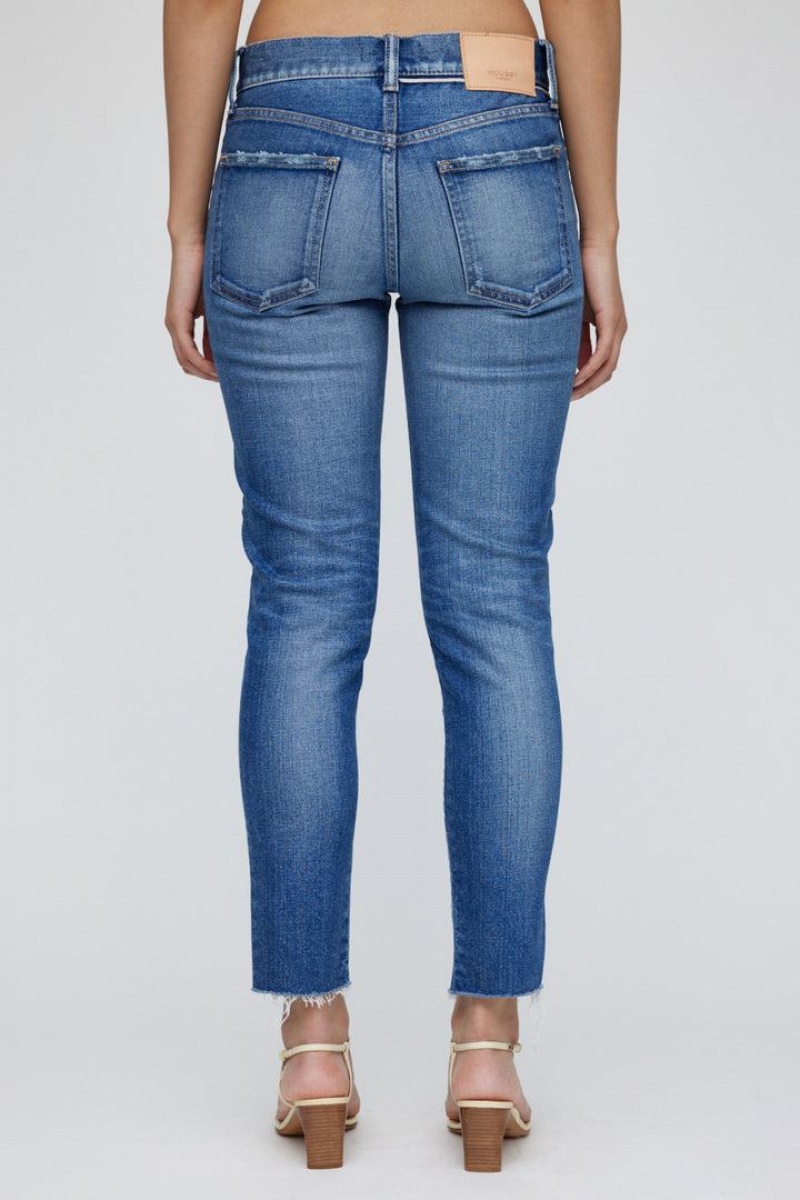 Dámské Džíny Moussy Vintage Appleton Hubená Blankyt | WLH5683TS