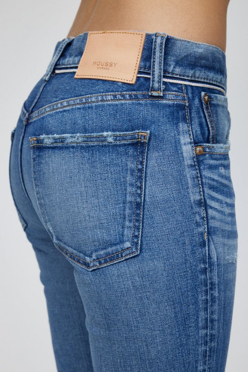 Dámské Džíny Moussy Vintage Appleton Hubená Blankyt | WLH5683TS