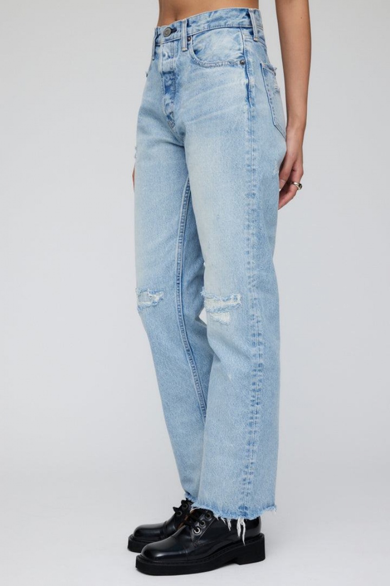 Dámské Džíny Moussy Vintage Argnett Široké Rovný Světle Blankyt | QIA3569LK
