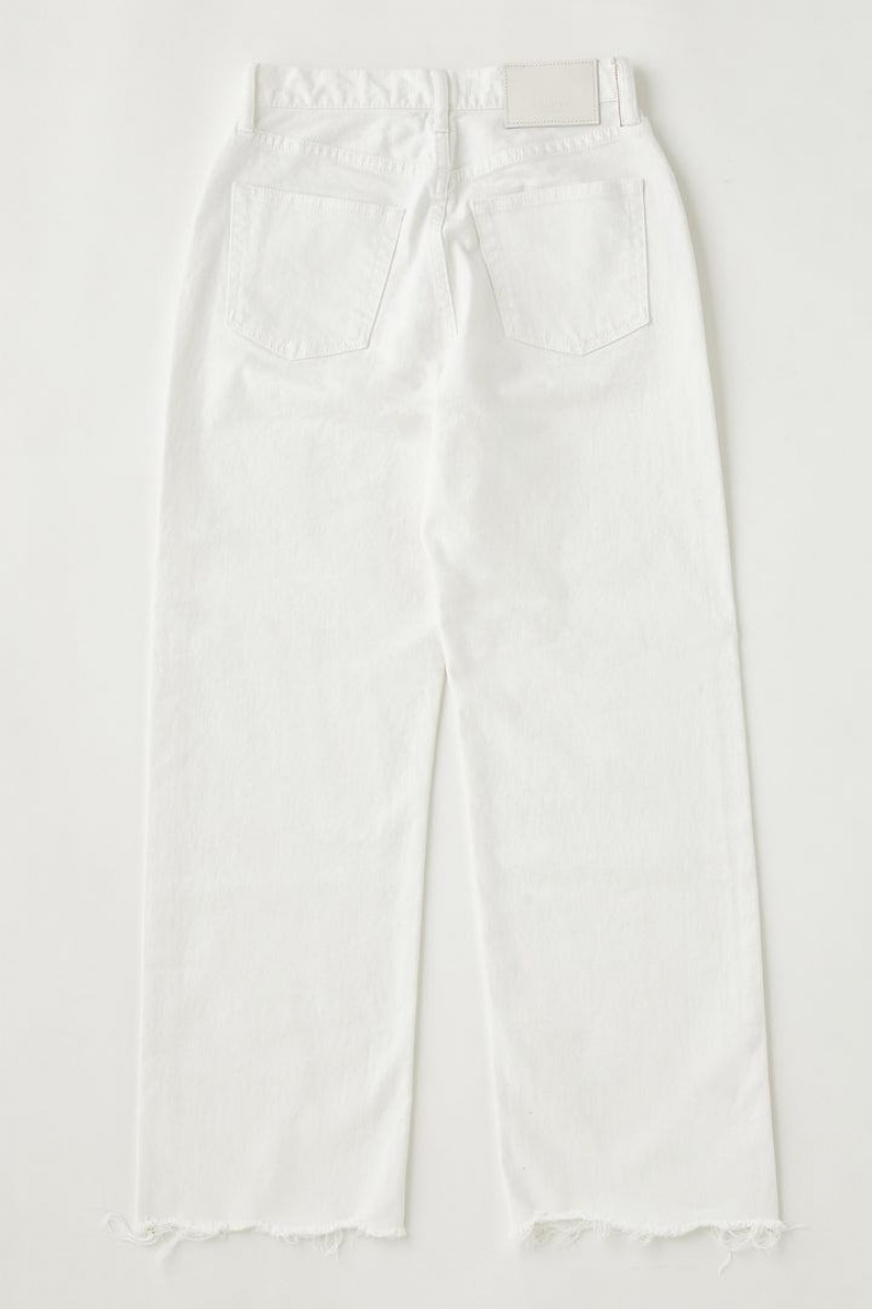 Dámské Džíny Moussy Vintage Aurora Široké Rovný-cropped Bílé | UWT3376TM