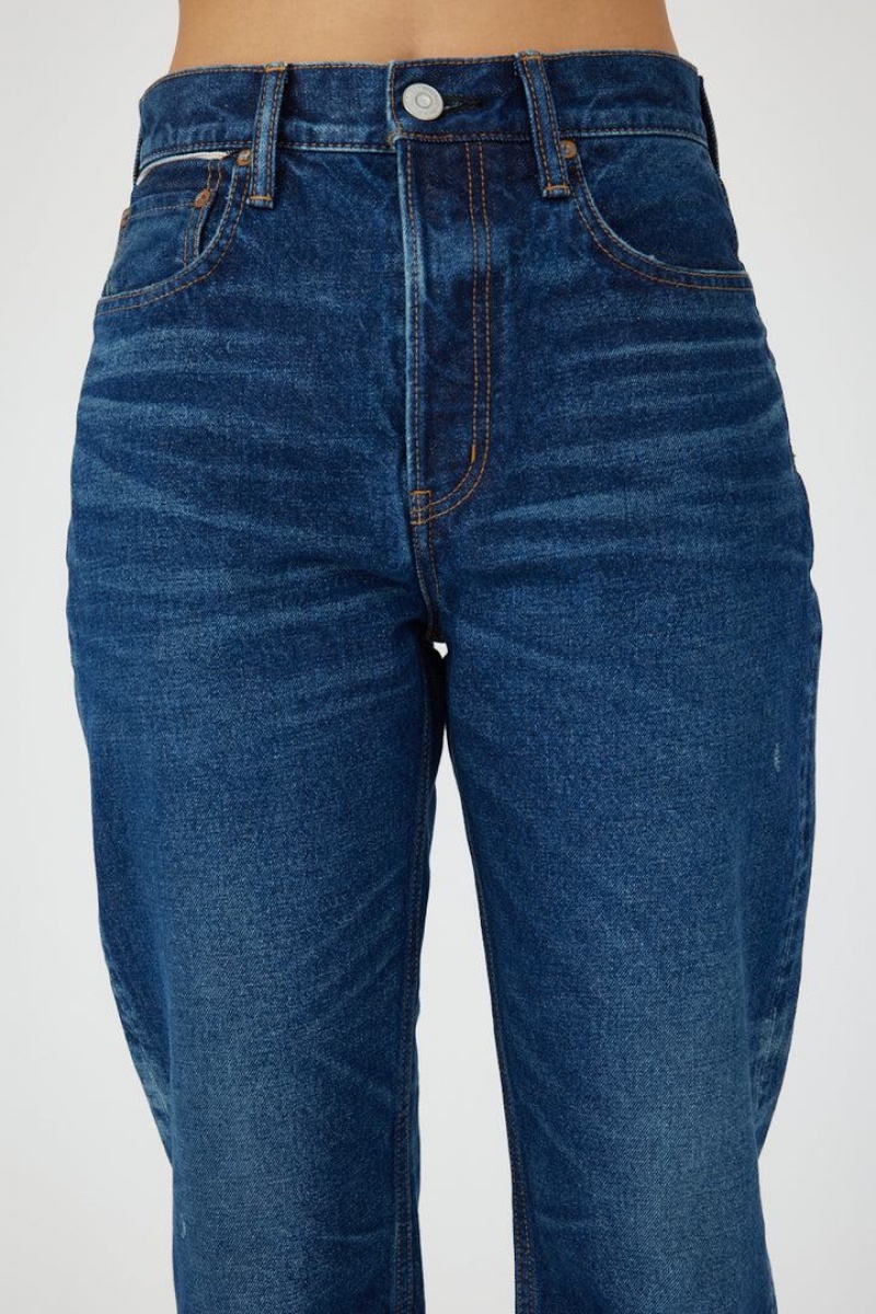 Dámské Džíny Moussy Vintage Bartlett Široké Rovný Tmavě Blankyt | SNB8419KS