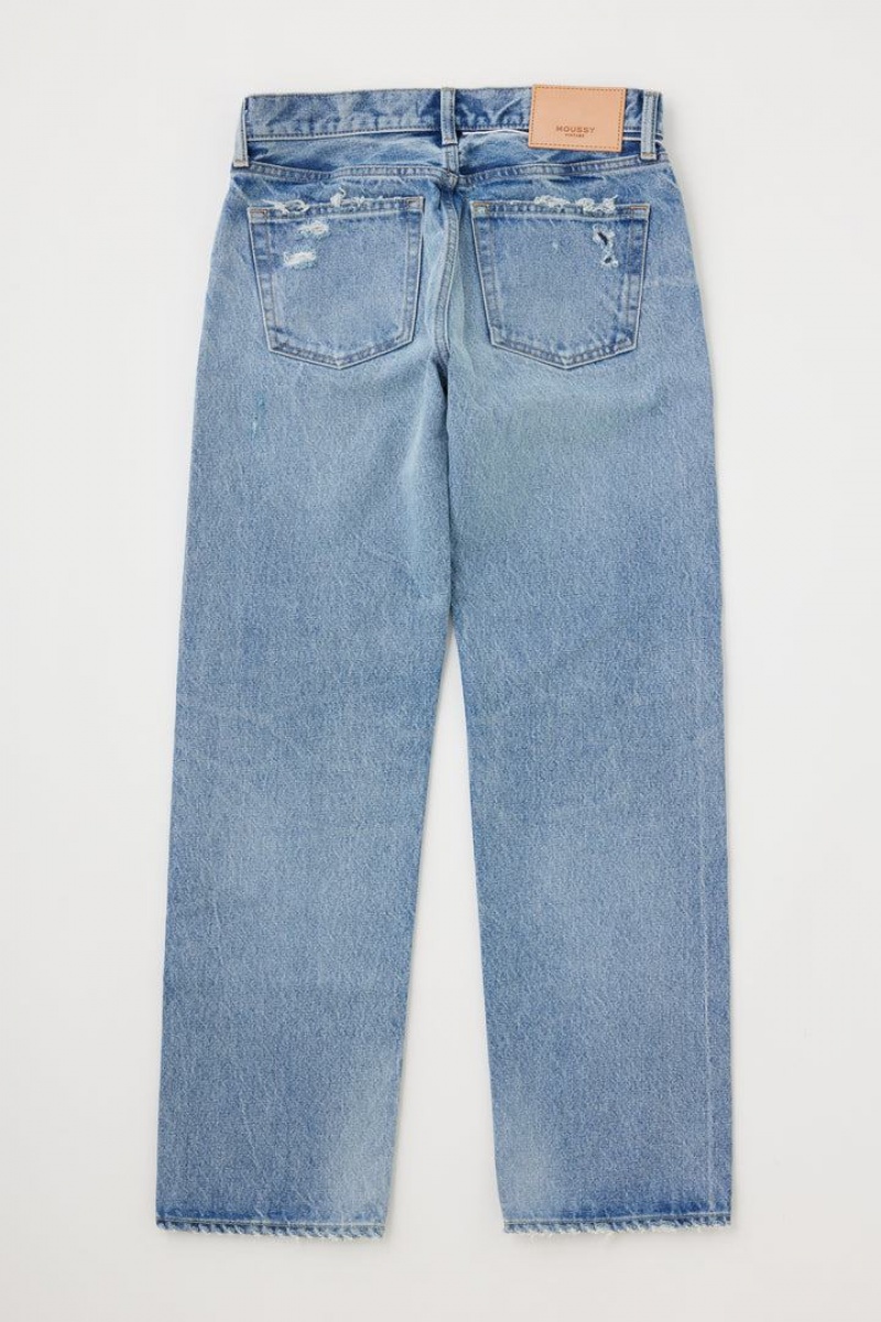 Dámské Džíny Moussy Vintage Bostonia Low-rise Rovný Světle Blankyt | MPM6444WY