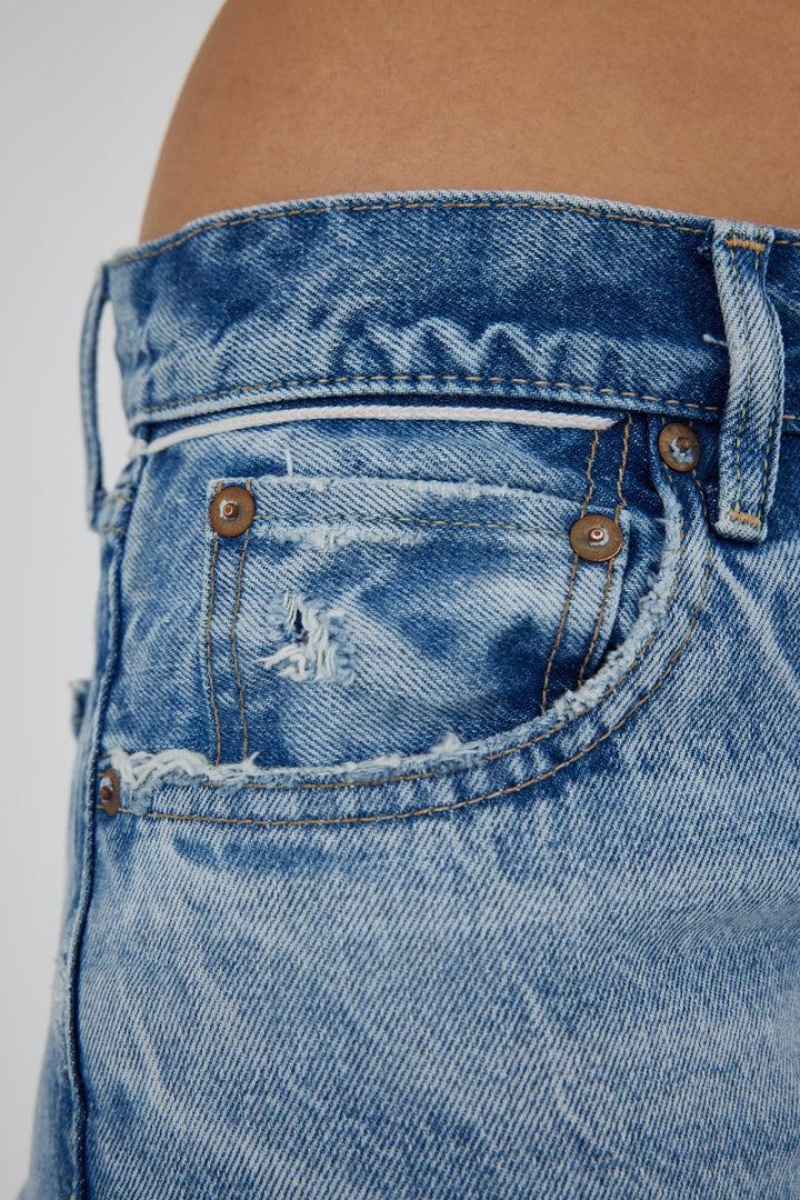Dámské Džíny Moussy Vintage Bostonia Low-rise Rovný Světle Blankyt | MPM6444WY
