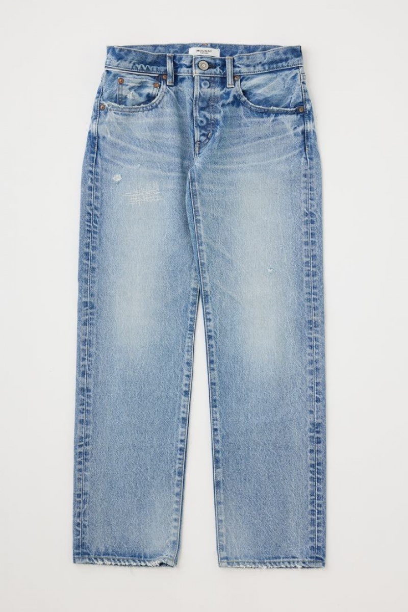 Dámské Džíny Moussy Vintage Bostonia Low-rise Rovný Světle Blankyt | MPM6444WY