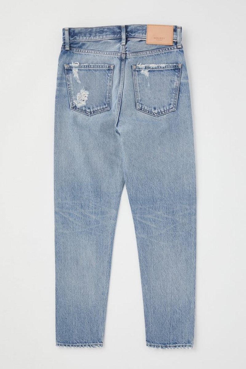 Dámské Džíny Moussy Vintage Browncroft High-rise Tapered Blankyt | DAQ4262KD