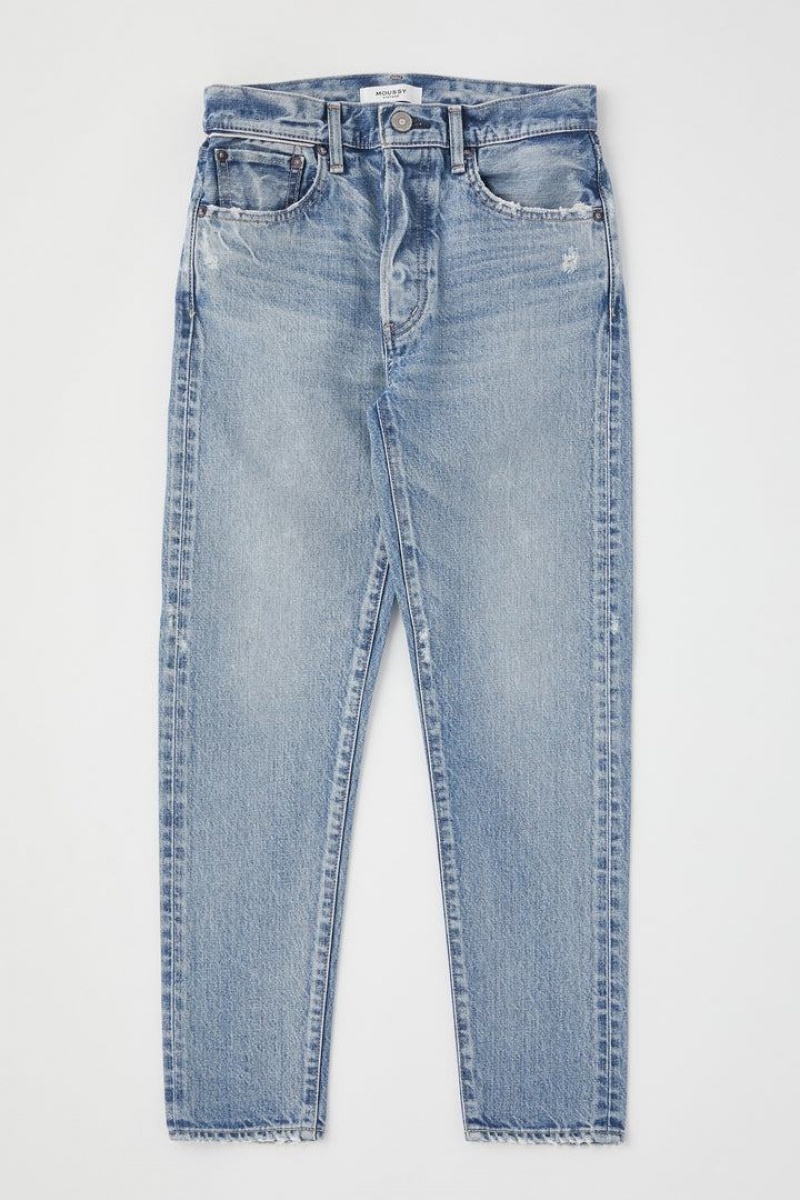 Dámské Džíny Moussy Vintage Browncroft High-rise Tapered Blankyt | DAQ4262KD
