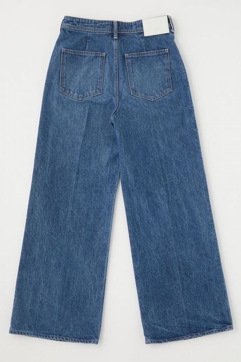 Dámské Džíny Moussy Vintage Cambria Centerpress Široké-cropped Blankyt | YCK188WN