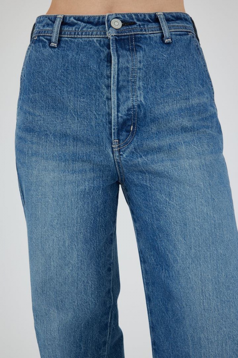 Dámské Džíny Moussy Vintage Cambria Centerpress Široké-cropped Blankyt | YCK188WN