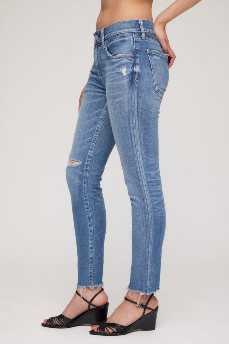 Dámské Džíny Moussy Vintage Edgewood Hubená Blankyt | KOG5851HQ