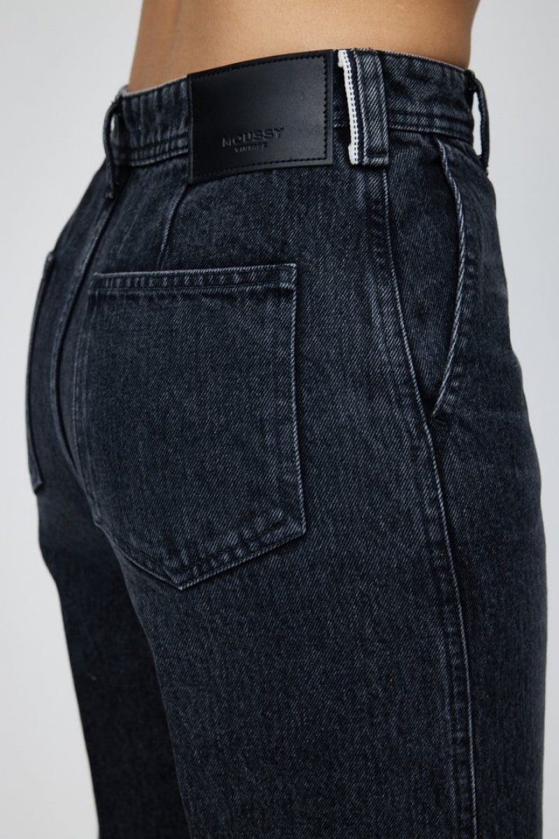 Dámské Džíny Moussy Vintage Elba Center Press Široké-cropped Černé | WVP43CG