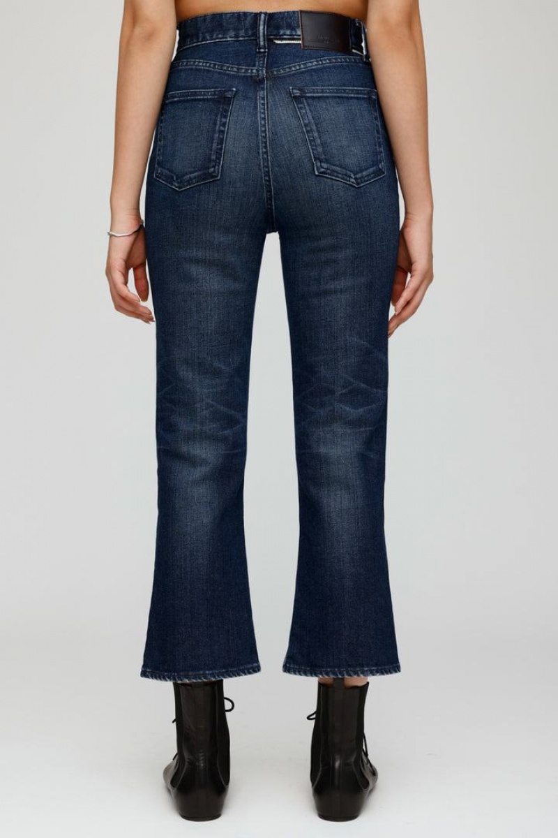 Dámské Džíny Moussy Vintage Emma Cropped Flare Tmavě Blankyt | BOP9832LL