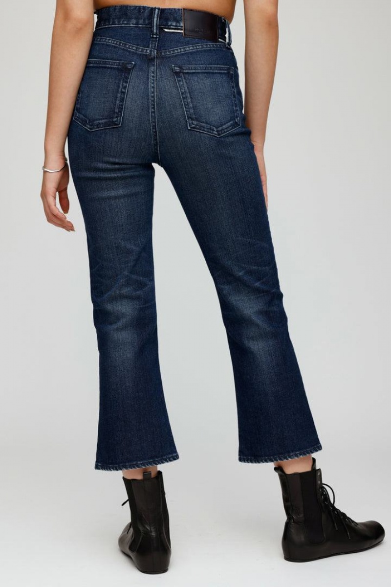 Dámské Džíny Moussy Vintage Emma Cropped Flare Tmavě Blankyt | BOP9832LL