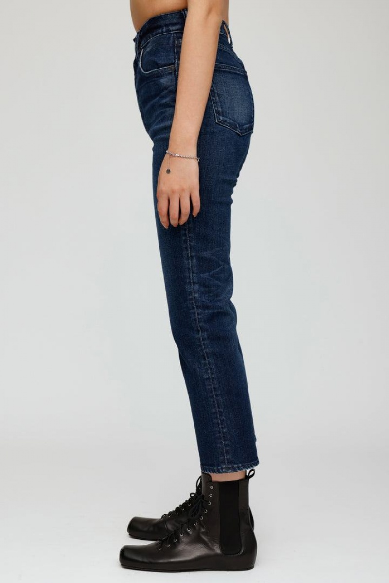 Dámské Džíny Moussy Vintage Emma Cropped Flare Tmavě Blankyt | BOP9832LL