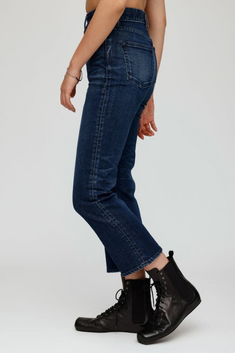 Dámské Džíny Moussy Vintage Emma Cropped Flare Tmavě Blankyt | BOP9832LL