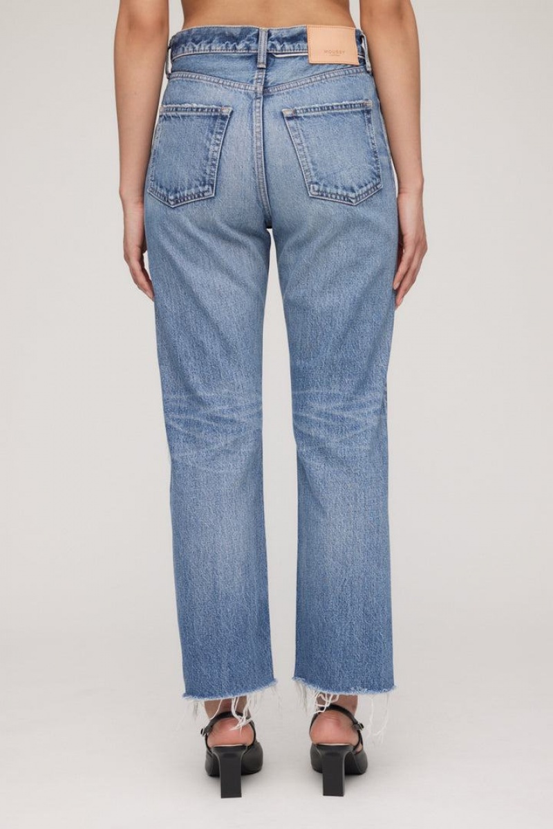 Dámské Džíny Moussy Vintage Esplen Široké Cropped Rovný Blankyt | PLY3960UD