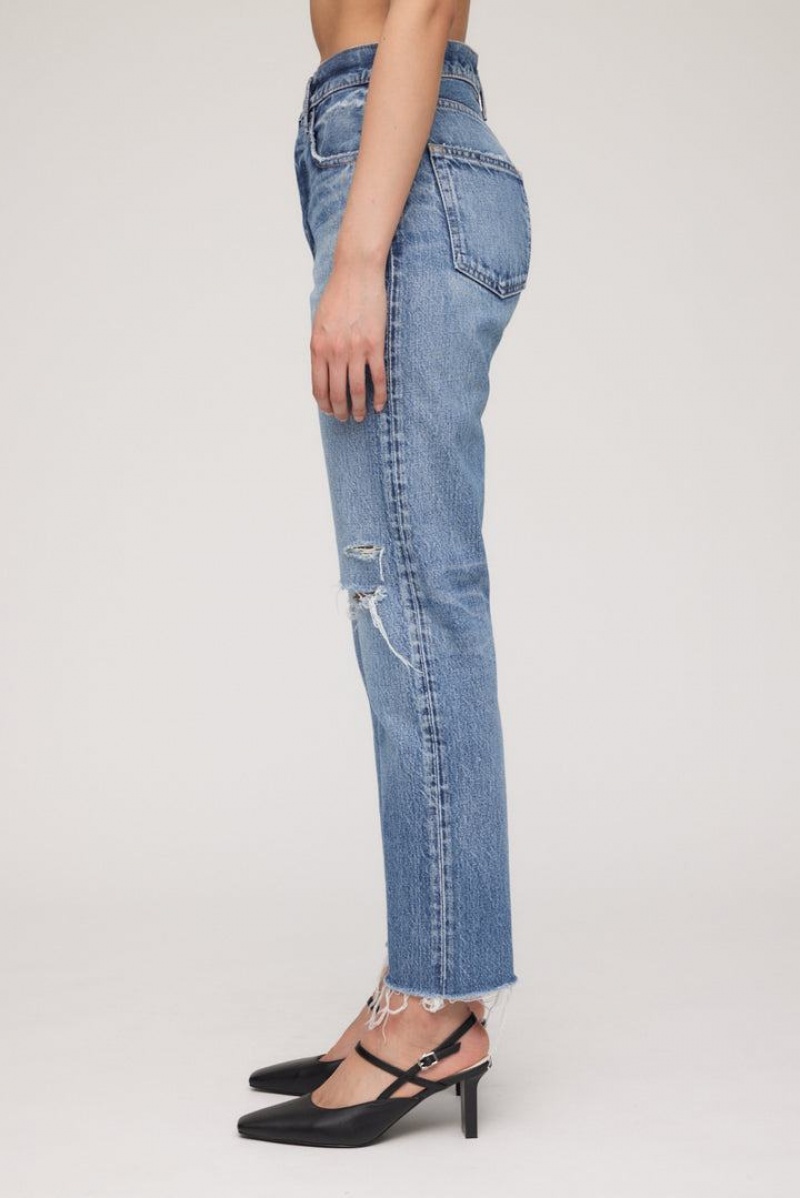 Dámské Džíny Moussy Vintage Esplen Široké Cropped Rovný Blankyt | PLY3960UD