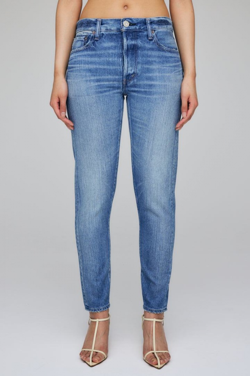 Dámské Džíny Moussy Vintage Evans Tapered-mid Blankyt | PFT7143NS