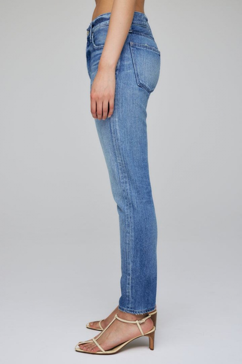Dámské Džíny Moussy Vintage Evans Tapered-mid Blankyt | PFT7143NS