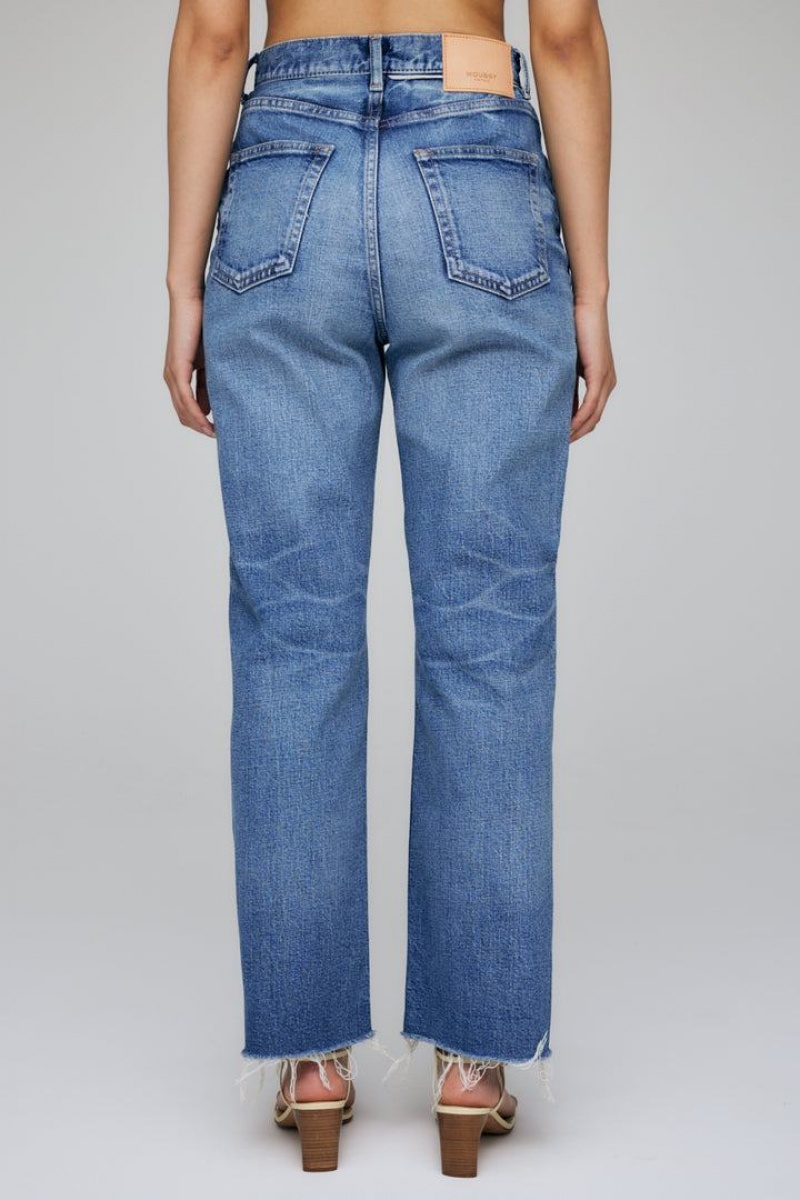 Dámské Džíny Moussy Vintage Evelyn Cropped Rovný-hi Blankyt | SFB5046UP