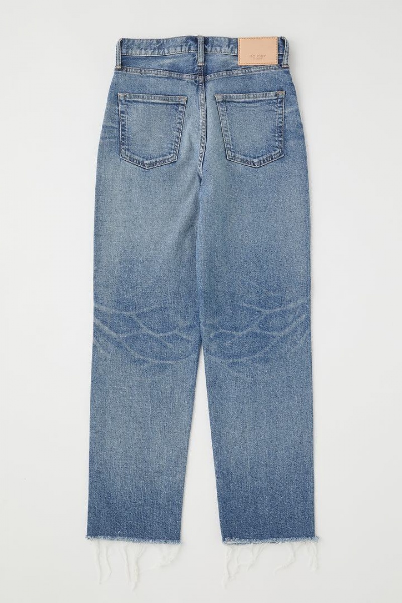 Dámské Džíny Moussy Vintage Evelyn Cropped Rovný-hi Blankyt | SFB5046UP