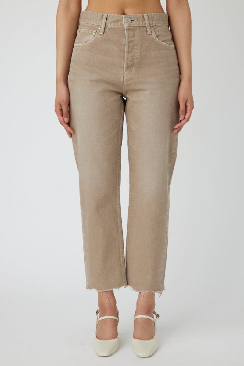 Dámské Džíny Moussy Vintage Herminie Široké Cropped Rovný Světle Hnědé | IPV5471RY