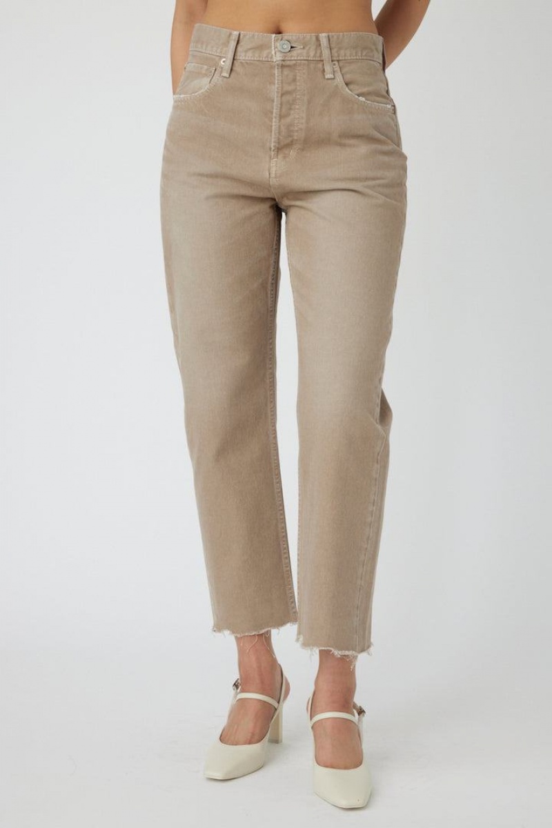 Dámské Džíny Moussy Vintage Herminie Široké Cropped Rovný Světle Hnědé | IPV5471RY