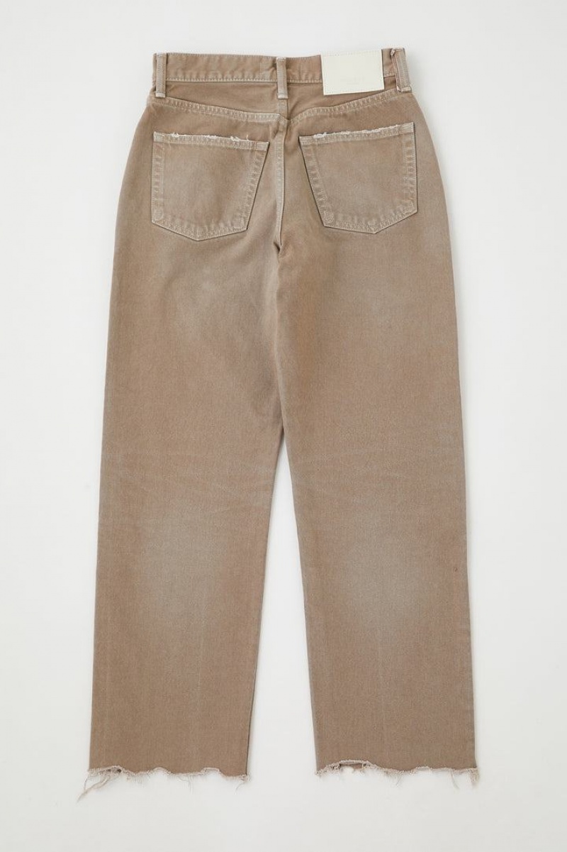 Dámské Džíny Moussy Vintage Herminie Široké Cropped Rovný Světle Hnědé | IPV5471RY