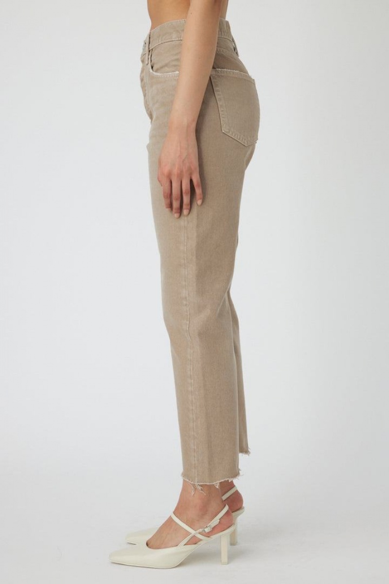 Dámské Džíny Moussy Vintage Herminie Široké Cropped Rovný Světle Hnědé | IPV5471RY