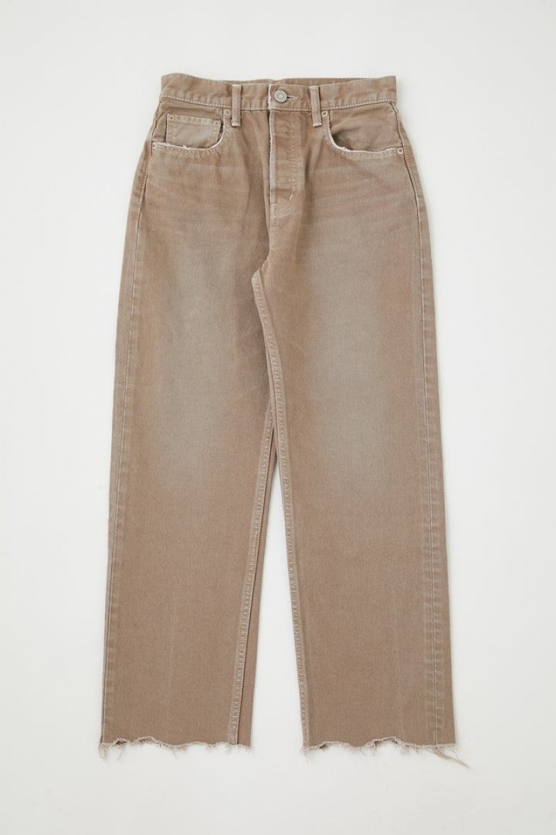 Dámské Džíny Moussy Vintage Herminie Široké Cropped Rovný Světle Hnědé | IPV5471RY
