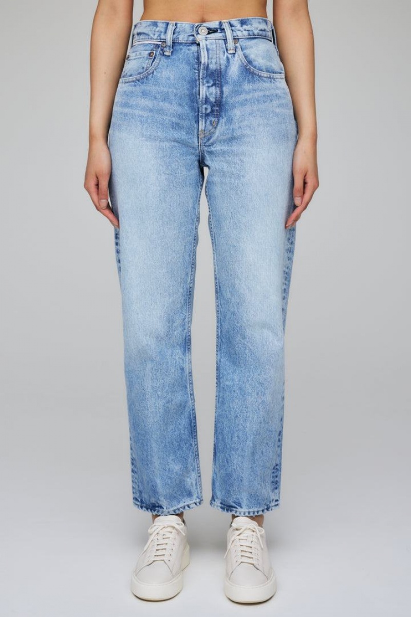 Dámské Džíny Moussy Vintage Leslie Cropped Widestraight Blankyt | AJZ9441GA