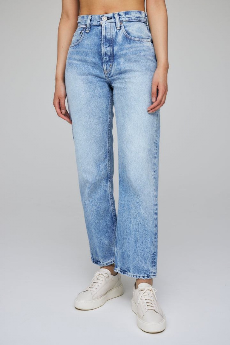 Dámské Džíny Moussy Vintage Leslie Cropped Widestraight Blankyt | AJZ9441GA