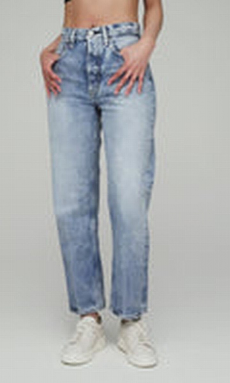 Dámské Džíny Moussy Vintage Leslie Cropped Widestraight Blankyt | AJZ9441GA