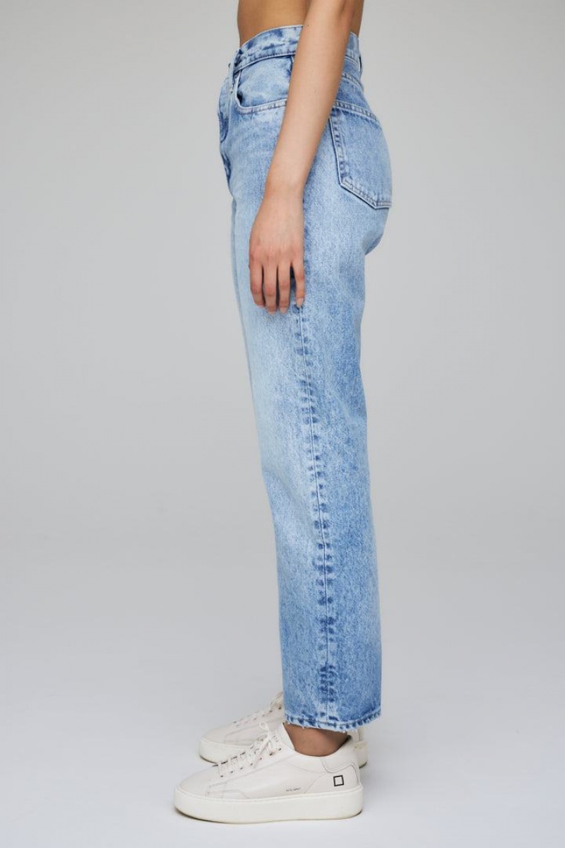 Dámské Džíny Moussy Vintage Leslie Cropped Widestraight Blankyt | AJZ9441GA