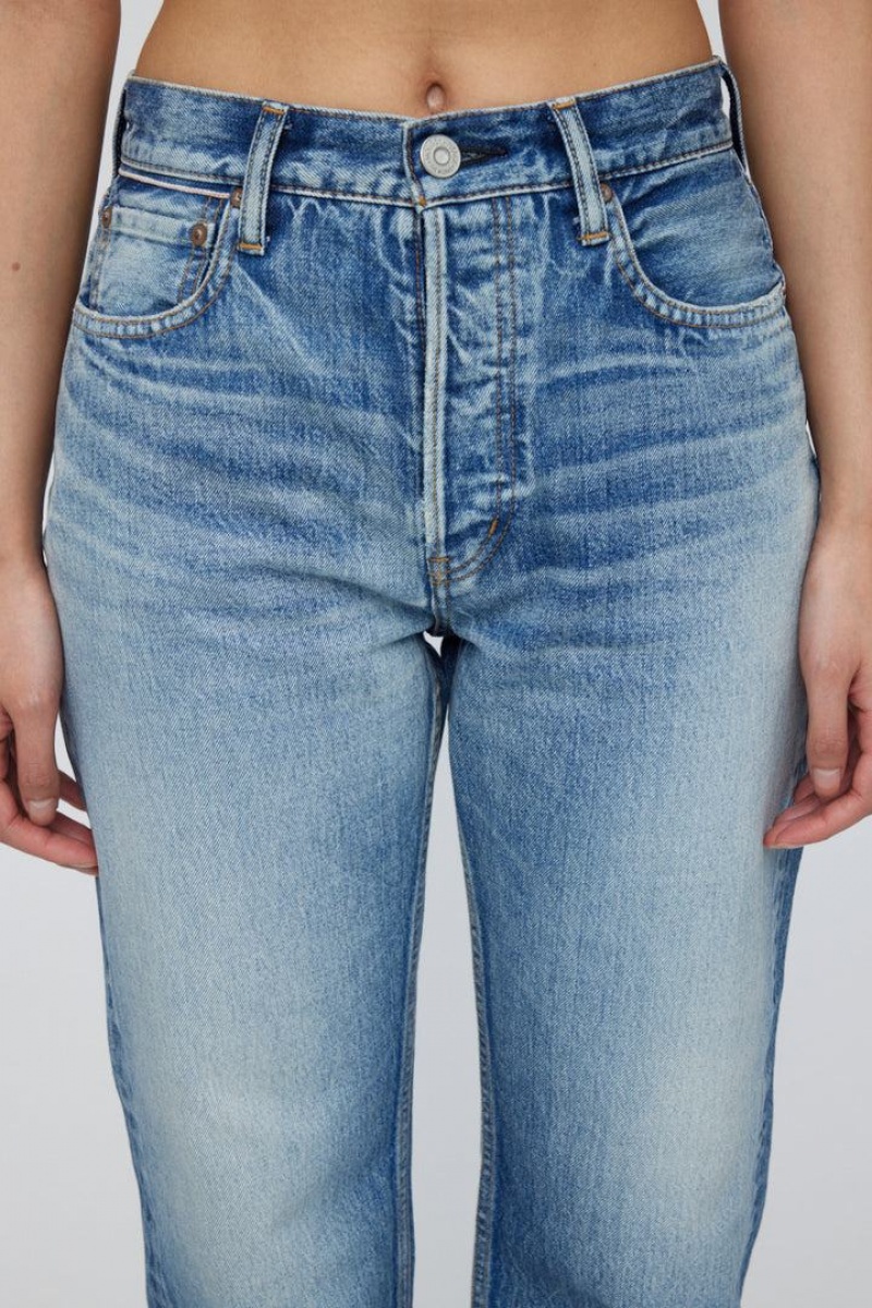 Dámské Džíny Moussy Vintage Marilla Široké Rovný Světle Blankyt | VTE4639FD