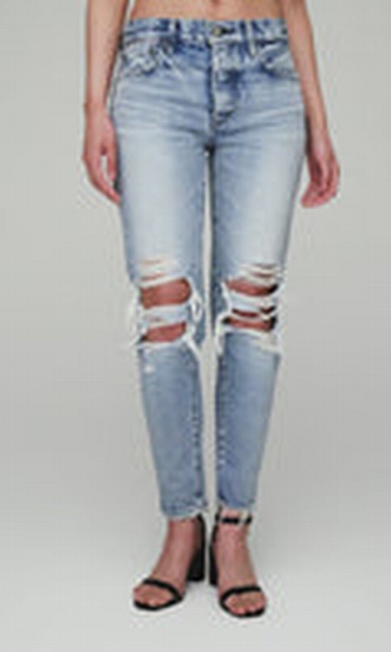 Dámské Džíny Moussy Vintage May Tapered-mid Světle Blankyt | LGR10032OM