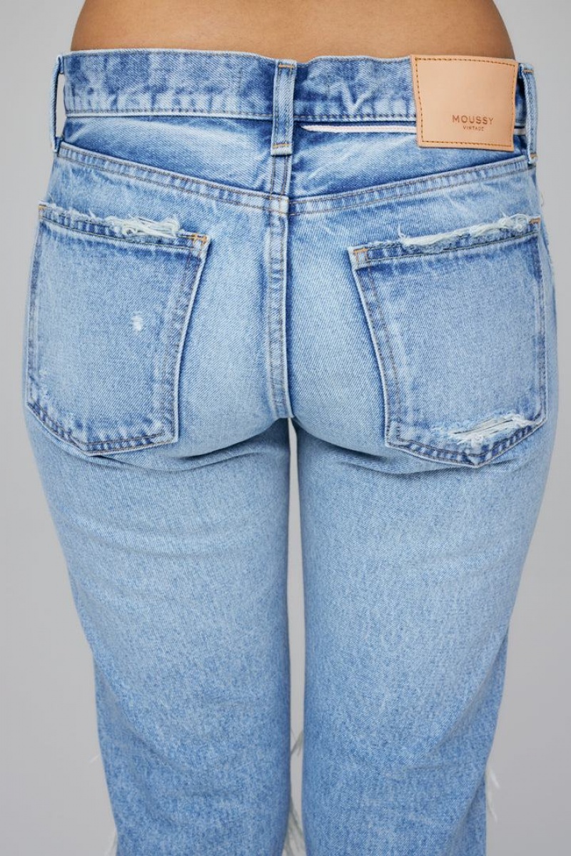 Dámské Džíny Moussy Vintage May Tapered-mid Světle Blankyt | LGR10032OM
