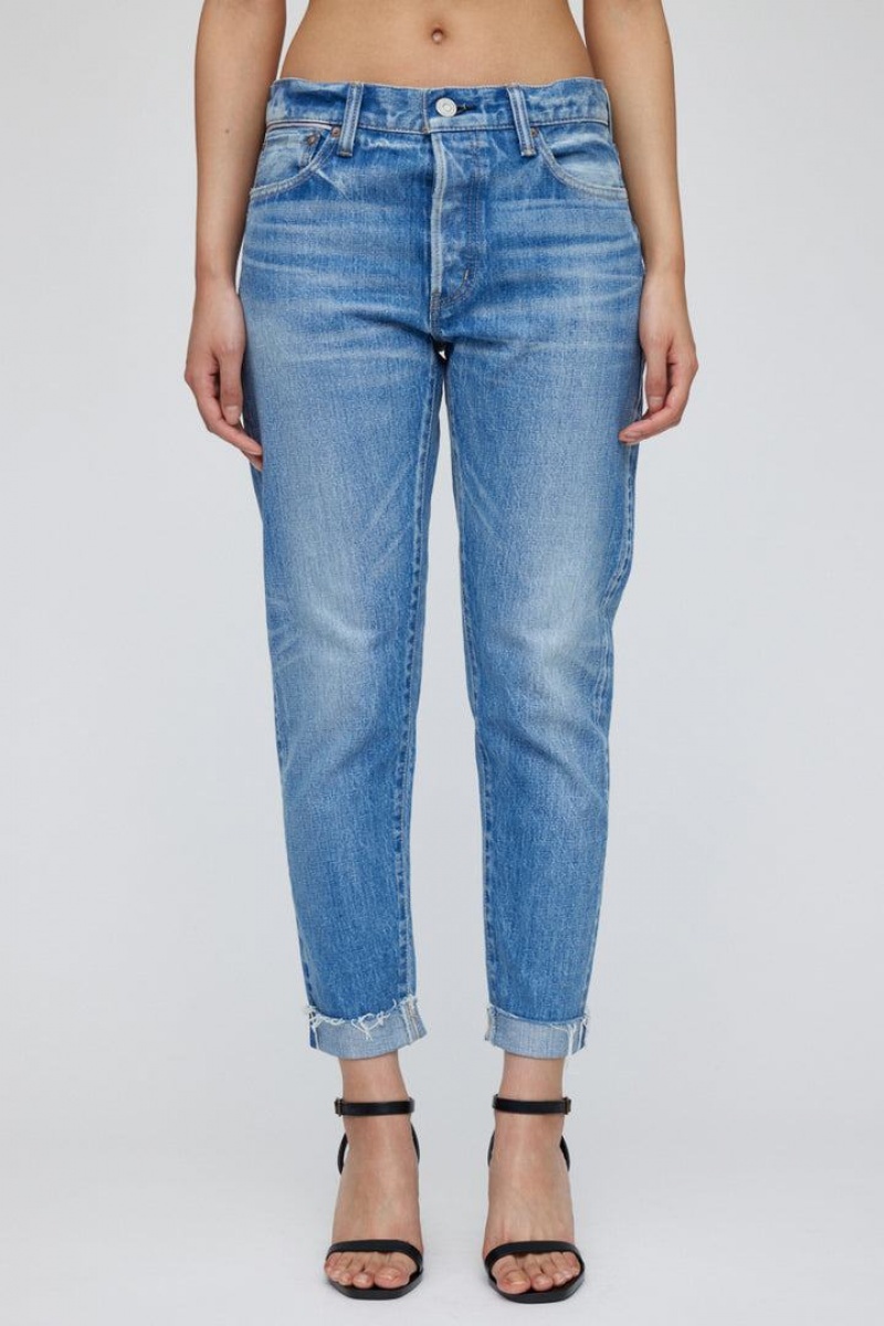 Dámské Džíny Moussy Vintage Oakfield Tapered-mid Světle Blankyt | NPK3385FD
