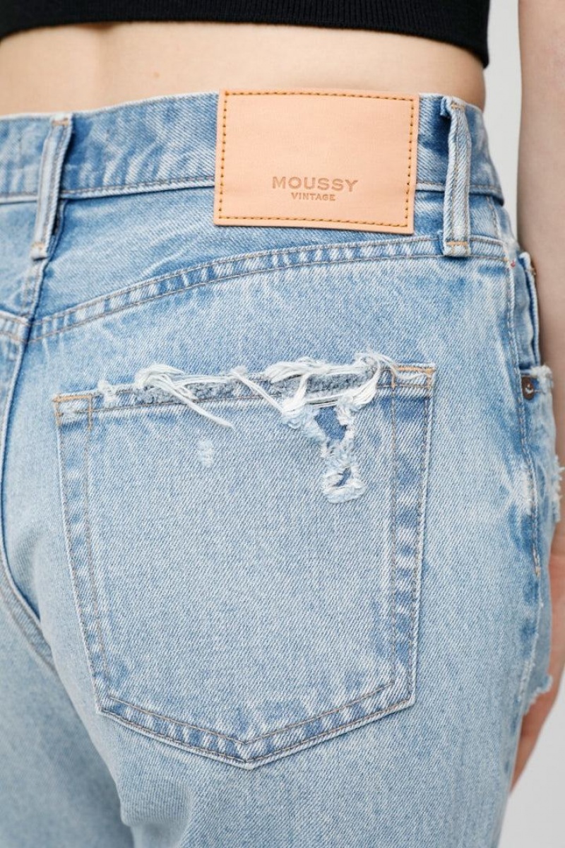 Dámské Džíny Moussy Vintage Odessa Široké Rovný Světle Blankyt | SGJ6018CX